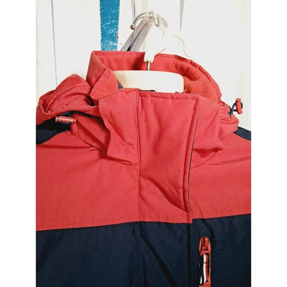 Tommy Hilfiger Women's 3 in 1 Systems Hooded Jacket Size Small Red Navy Blue - Picture 6 of 16